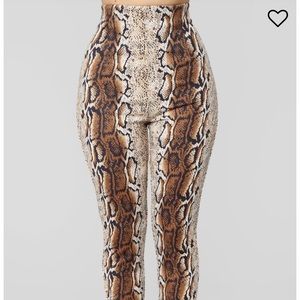 Fashion Nova Faux Snake Print Pants Plus Size